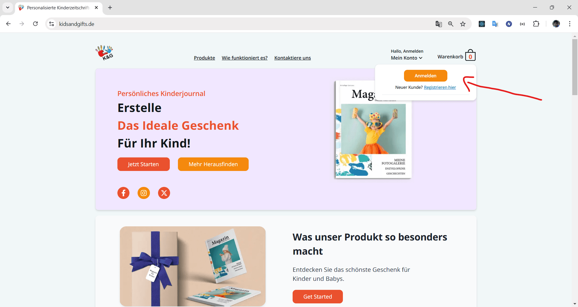 Registrieren und bestätigen